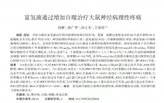 氫水治療神經(jīng)病理性疼痛的研究
